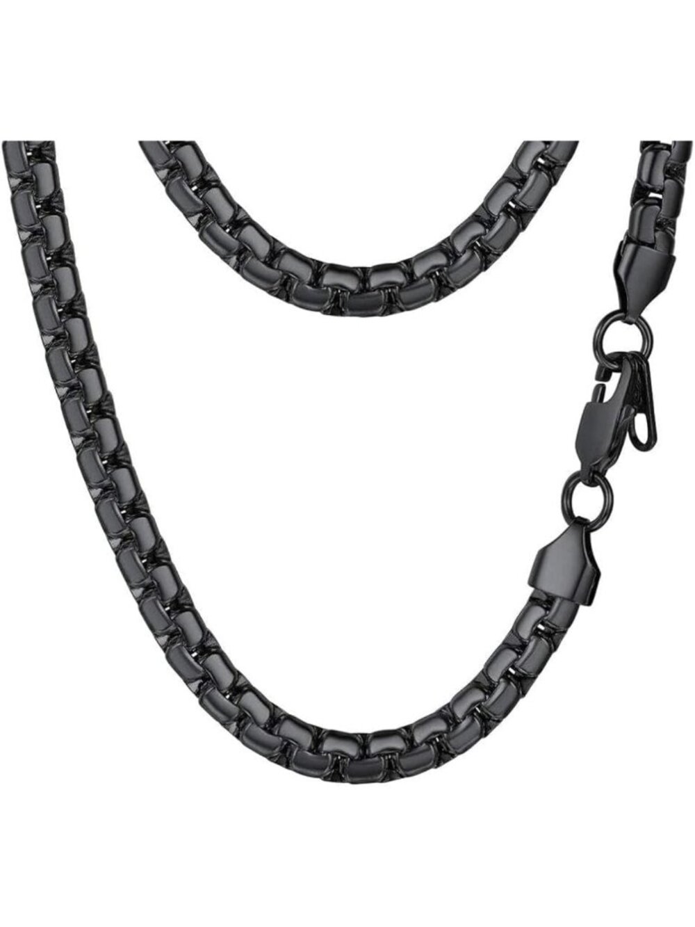 Stylish Stainless Steel Flat Box Link Chain Necklace for Men - Durable